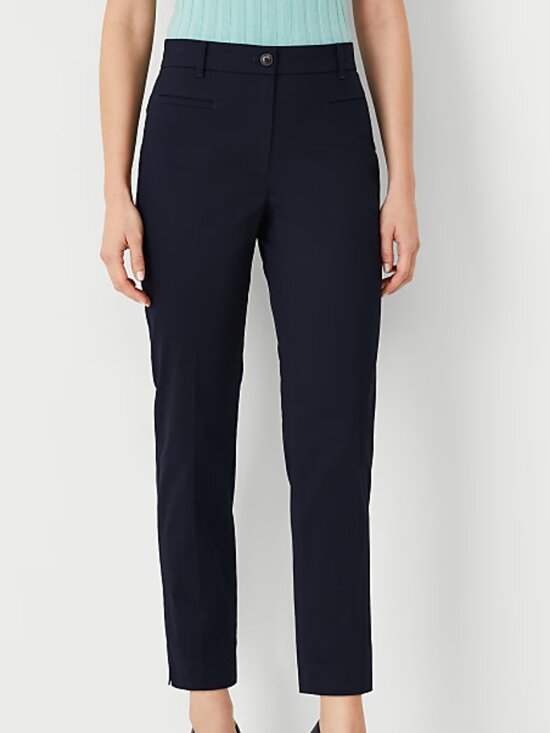 Ann Taylor Pants - Ann Taylor Cotton Crop Pant Navy Size 8 Curvy Fit NWT